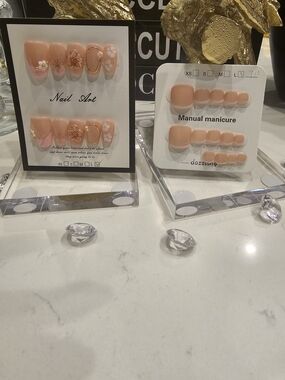 Salon-quality Pretty in Pink Press-On Nails - Manicure & Pedicure